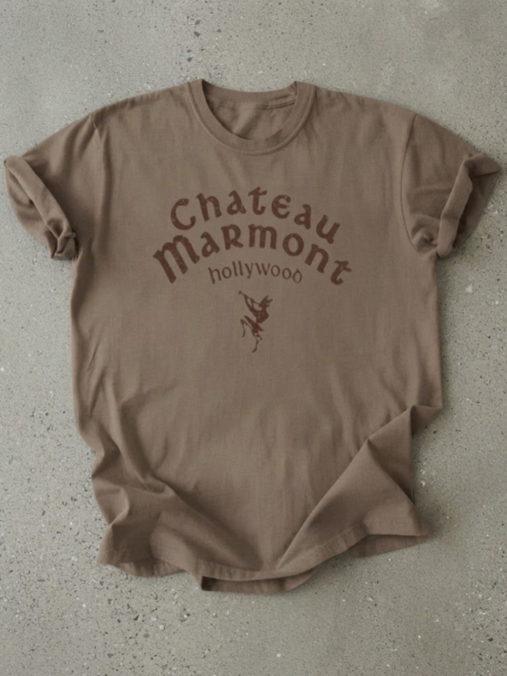 Chateau Marmont Hollywood Brown Graphic Gildan T-Shirt